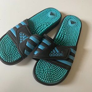 Adidas Adissage Slides Sandal Teal and Black size 10